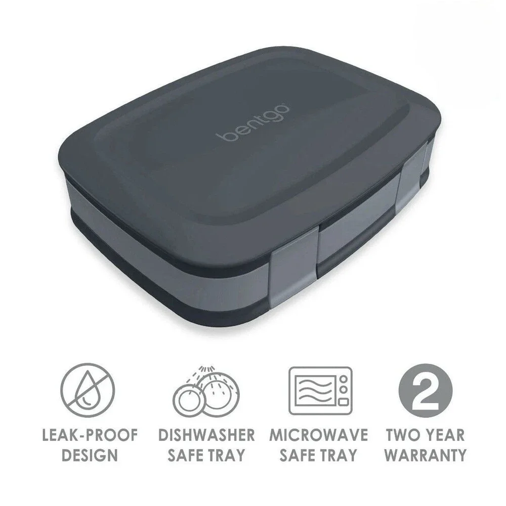 New Gray Bentgo Fresh Snap & Go Leak-Proof Lunch Box.